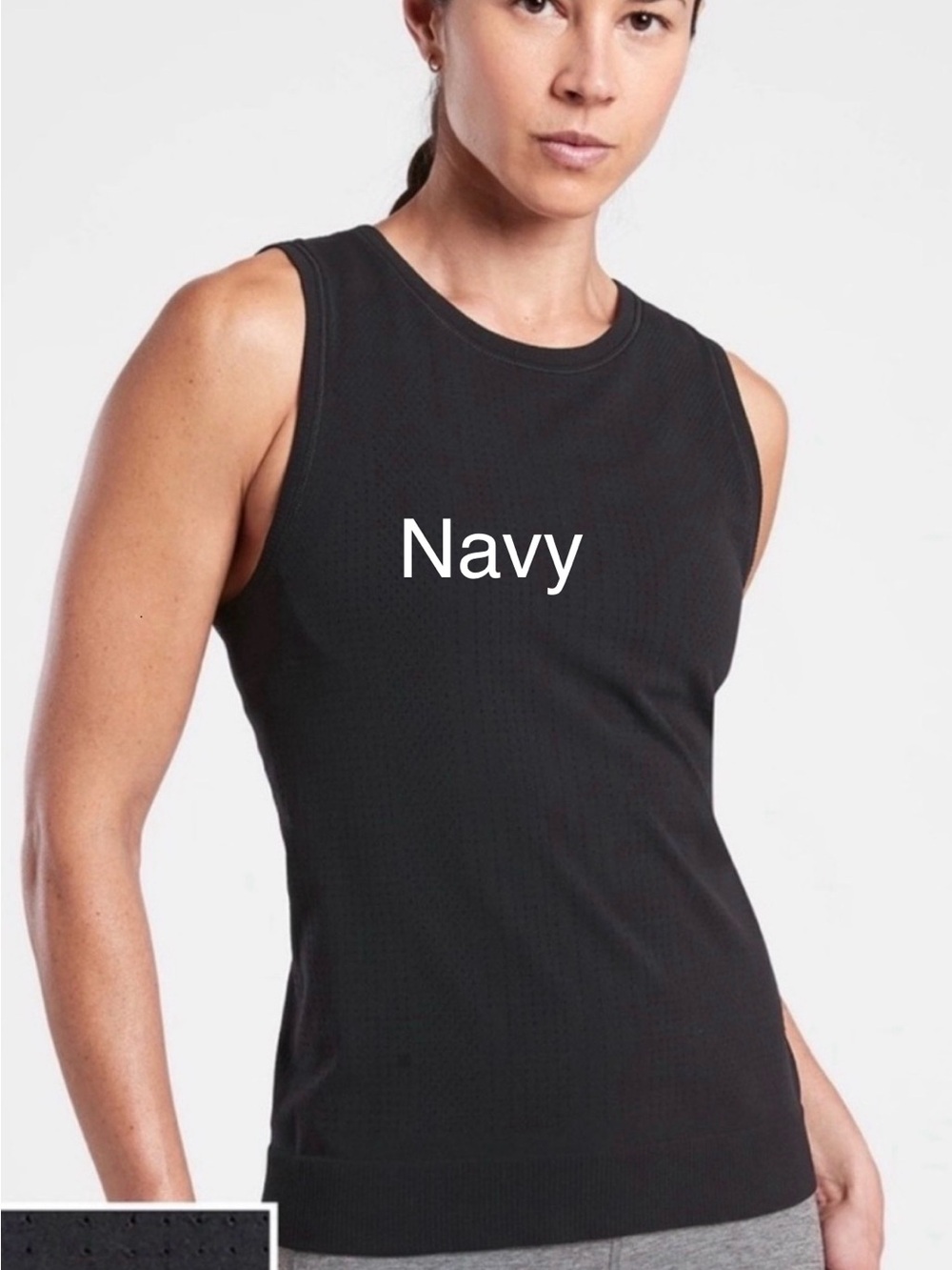 Athleta Momentum Seamless Tank Top Navy Size XL Workout Gym